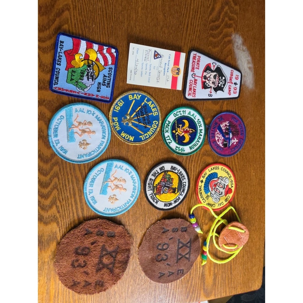 Boy Scout Patches Mixed Lot of 10 Lot # 172.    Year  1992/1993‎